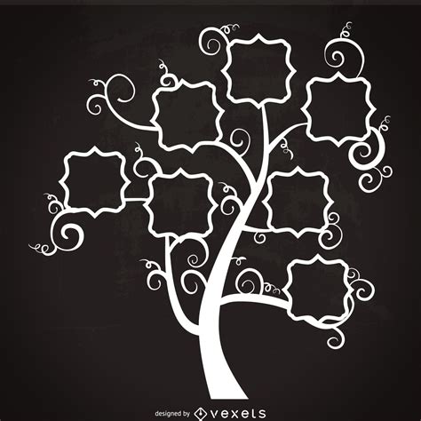 Family Tree With Swirls Template Vector Download