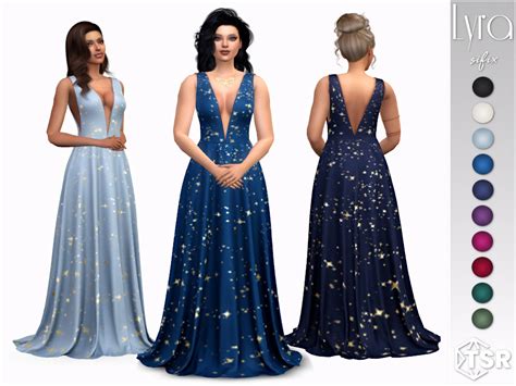 Sifix S Lyra Gown Sims 4 Dresses Sims 4 Sims 4 Mods Clothes