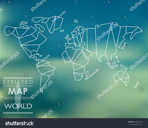 Stylized Map Of World World Map Concept Stock Vector Illustration