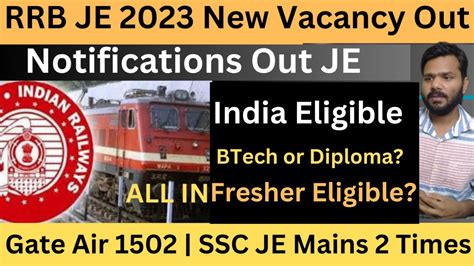 Big News Rrb Je New Vacancy Notifications Out Railway Jtu