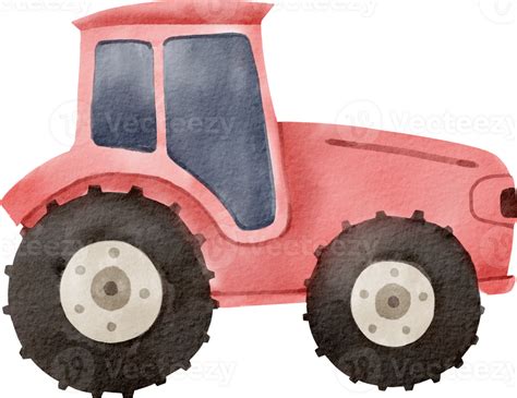 Watercolor Tractor Farm 23411552 Png