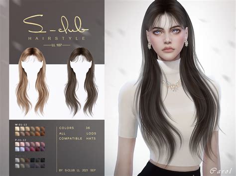 The Sims Resource - Shawl long hair (Carol) by S-Club