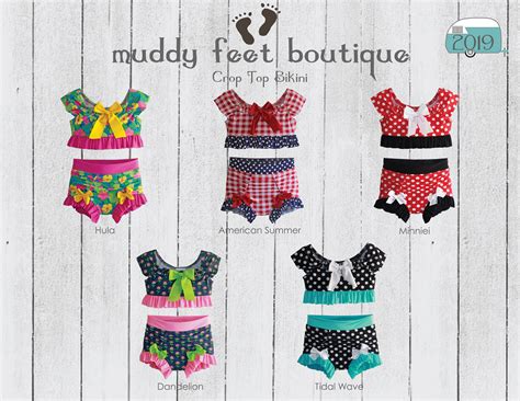 Crop Top Bikini In Tidal Wave Size 12 18 Months Size 12 Etsy
