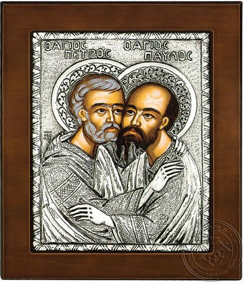 Saints Peter And Paul The Apostles Handmade Icon Gold Leaves Plated