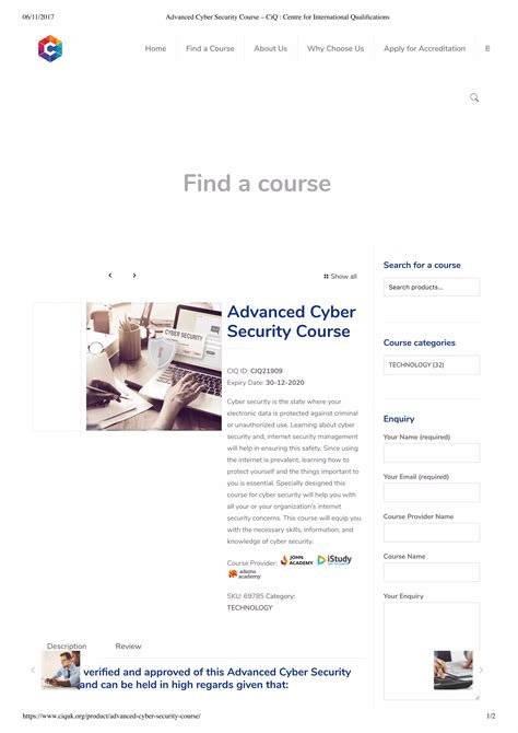 Advanced Cyber Security Course Ciq Pdf