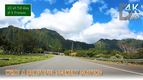 Hi 61 Pali Hwy To H3 Freeway West Fantastic View Driving Honolulu