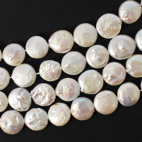 Freshwater Coin Pearls 10 12mm Creamy Color Sold Per Strand