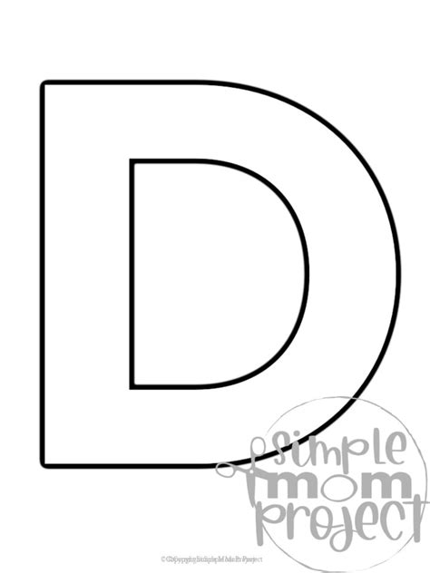 Free Printable Uppercase Letter D Template Simple Mom Project