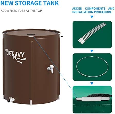 KMJETNIVY Rain Barrel 50G Anti Collapse Collapsible Rainwater