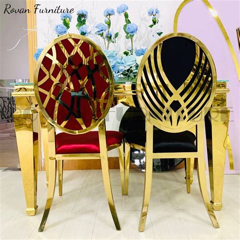 Luxury Gold Wedding Chair Factory Wholesale Banquet Wedding Gold Stacking Wedding Removable Back