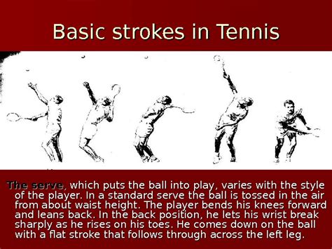 Basic strokes in Tennis The serve