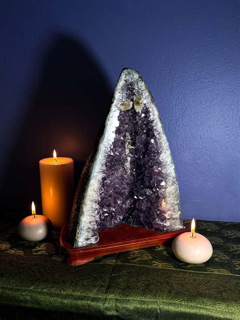 Amethyst Crystal Cave On Wooden Base - New Age Markets