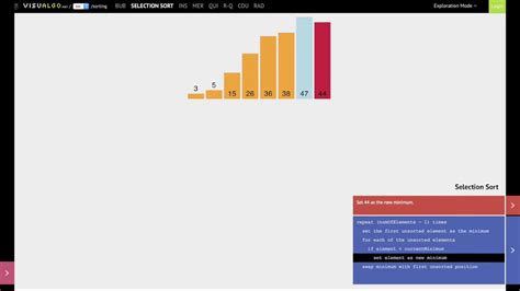 Selection Sort With Visualization And Animation Youtube