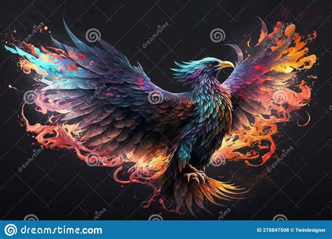 Phoenix Fantastic Bird With Vibrant Colors Of The Feathers And Majestic