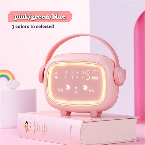 Cute Cartoon Alarm Clock LED Light Alarm Clock Timing Countdown Alarm Clock Night Light Home ...