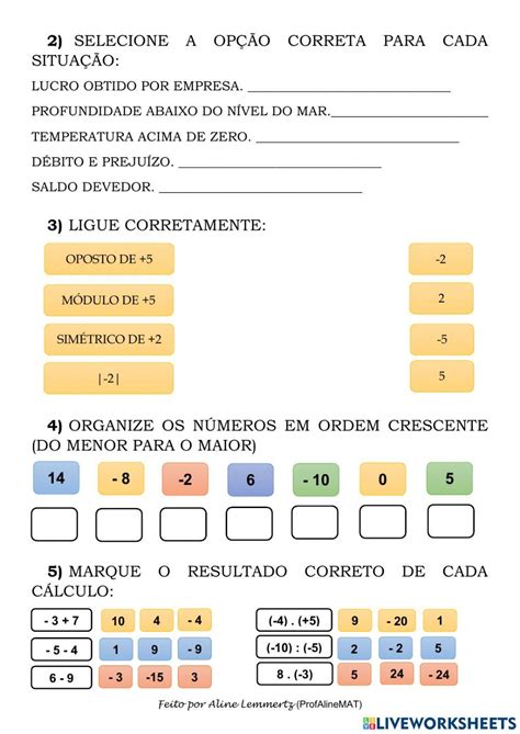 Multiplicação De Numeros Inteiros 7 Ano - 8