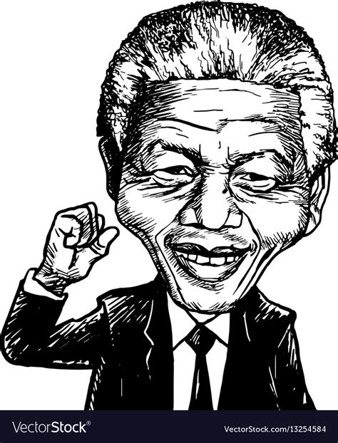 Nelson Mandela Cartoon Caricature Royalty Free Vector Image