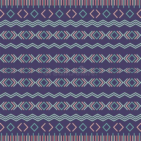 Aztec Tribal Seamless Pattern With Geometric Shapes Stock Vector