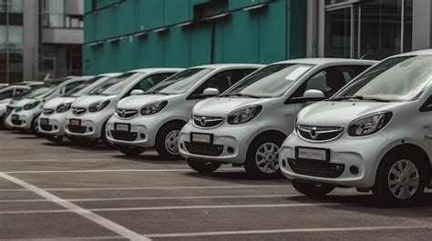 Premium Ai Image A Fleet Of Electric Vehicles Parked And Charging Ai