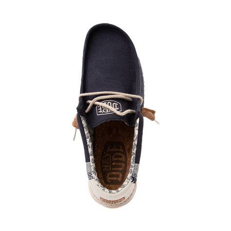 Mens Heydude Wally Break Stitch Casual Shoe Navy Natural Journeys