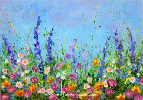 Wild Flower Meadow Painting at PaintingValley.com | Explore collection ...