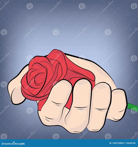 Rose En La Palma De Su Mano Ilustraci n Del Vector Ilustración del