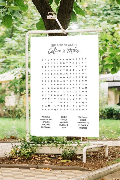 Personalized Wedding Word Search Puzzle Sip And Search Lawn Games