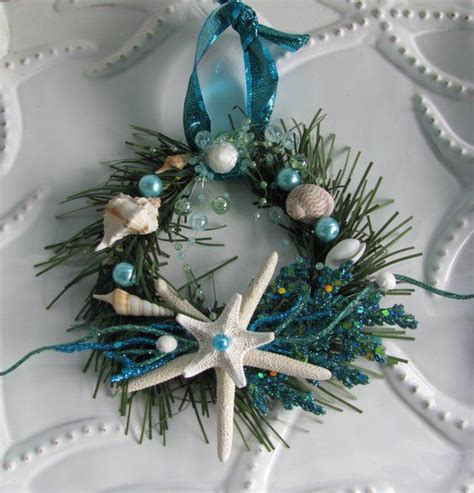 Mini Seashell Christmas Wreath Ornament Starfish Christmas Wreath