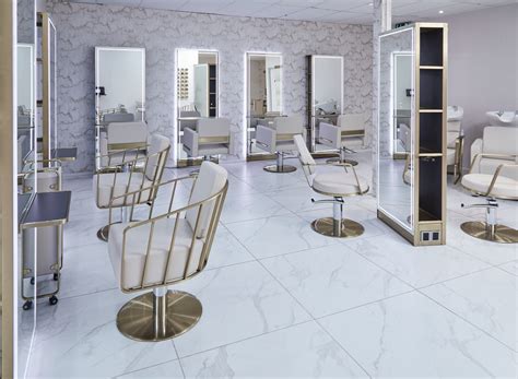 The Madrid Salon Island Unit With Storage And Shelf Gold By Sec