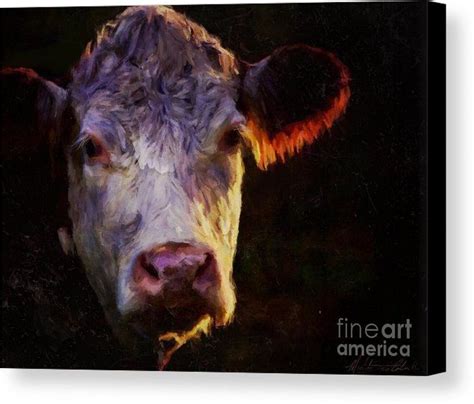 Hereford Cow Canvas Print / Canvas Art by Michele Carter | Cow canvas ...