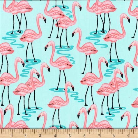 Michael Miller Fabrics Glitter Critters Flamingo Bay Aqua From