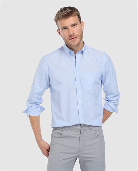 Camisa Fácil Plancha de hombre Emidio Tucci classic lisa azul El