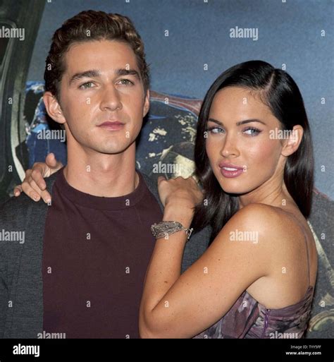 Actor Shia LaBeouf And Actress Megan Fox Arrive At A Photocall For The