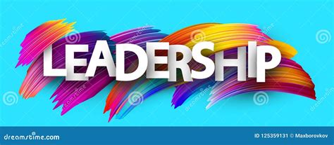 Blue Leadership Banner With Colorful Brush Strokes Stock Vector