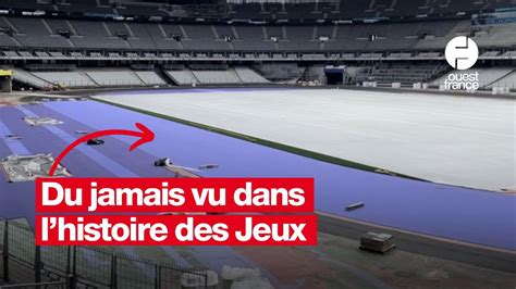 JO 2024 la piste violette d athlétisme se dévoile au Stade de France