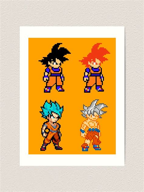 "Goku 8bit Super Saiyan God Blue Ultra Instinct | t-shirt pixel art ...