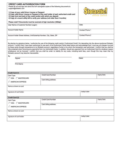 Free Credit Card Authorization Form Pdf Fillable Template Fill Out