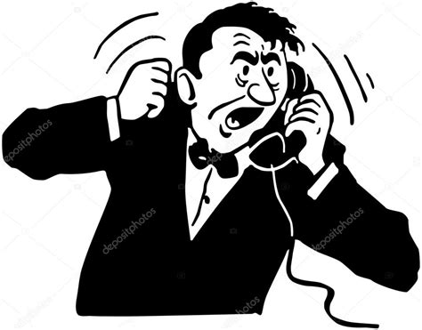 Clipart Angry Man Angry Man On Phone — Stock Vector © Retroclipart