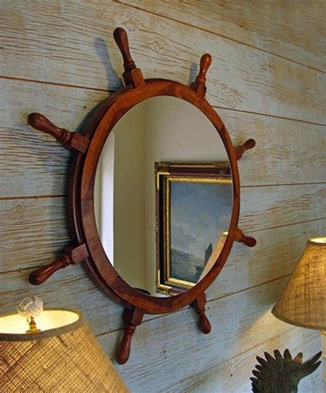 Wall Mirror Wall Hanging Captain 36 Gaston Turcotte Wooden Nautical