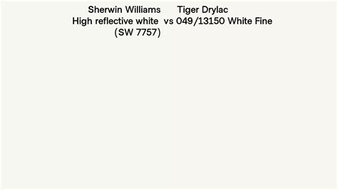 Sherwin Williams High Reflective White Sw 7757 Vs Tiger Drylac 049