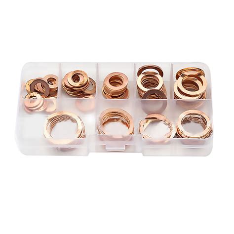 Patkaw Pcs Solid Copper Washers Assorted Copper Gasket Washers Sump