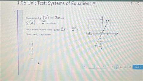 Solved 1 06 Unit Test Systems Of Equations A The Graphs Of Chegg