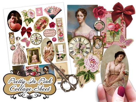 Pretty Pink Aesthetic Vintage Collage Graphic by Digital Magpie Design ...