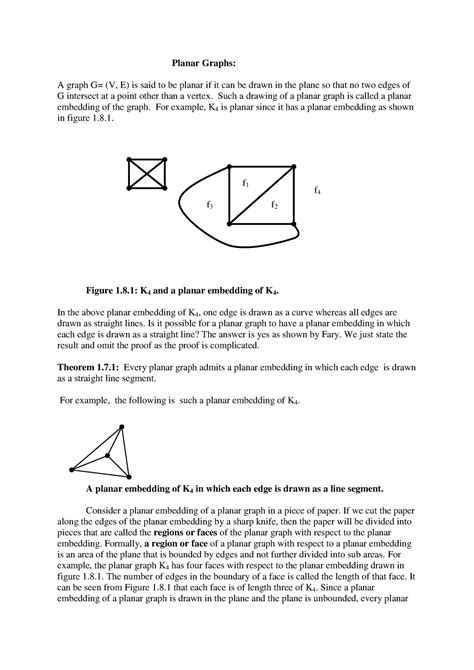 Notes Planar Graphs Planar Graphs A Graph G V E Is Said To Be