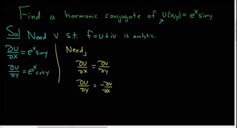 How To Find A Harmonic Conjugate Complex Analysis Complex Analysis