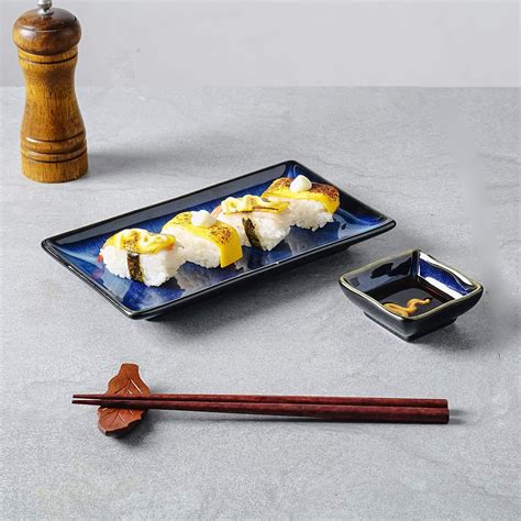 Red Barrel Studio® Ceramic Sushi Serving Tray Sets 2 6 Pieces Japanese