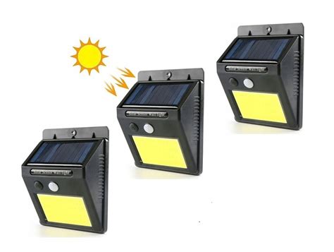 Zestaw Szt Lampa Solarna Cob Led Czujka Ruchu