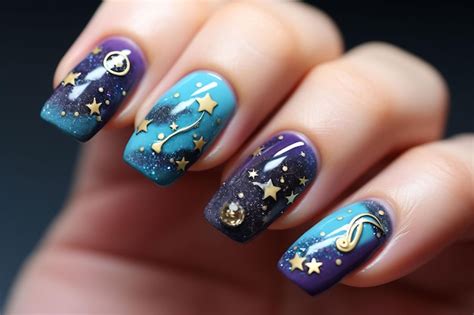 Premium AI Image | nails with stars and stars on them