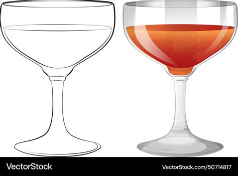 Wine glasses one filled Royalty Free Vector Image