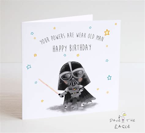 Star Wars Darth Vader Birthday Card Etsy